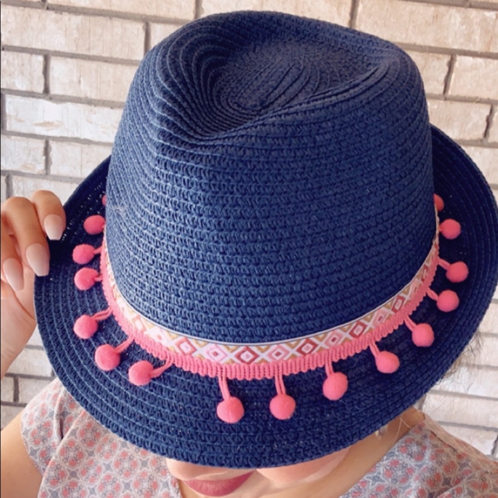 🌻Navy/Pink Fedora Hat✨